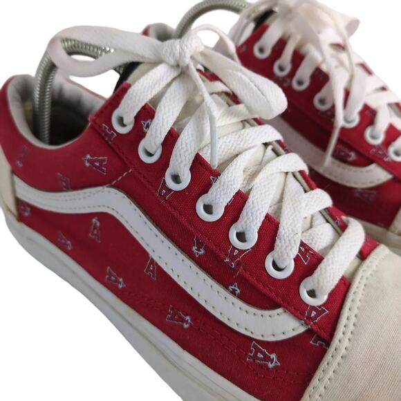 VANS Customs Men's 9.5 Los Angeles Anaheim Angels Low Top Sneakers Baseball MLB - Picture 4 of 9